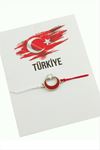 Ay Yıldız İp Bileklik - Kırmızı