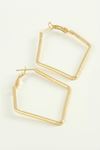 Dörtgen Halka Küpe 6 cm - Sarı
