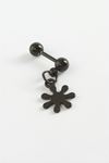 Çiçek Çelik Piercing 1 Adet - Siyah