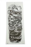 Gemi Tattoo Kol Dövme Sticker - Siyah