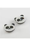 Panda Mıknatıslı Plastik Çocuk Küpesi - Beyaz