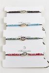 Nazar Kristal Makrome İp Bileklik - Sarı