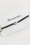 Nazar Makrome Örgülü Bileklik - Siyah