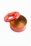 Yuvarlak Boş Kırmızı Metal Kutu 9 cm - Kırmızı