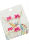 Fiyong Mineli Set Kolye - Pembe