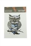 Baykuş Tattoo Dövme Sticker - Beyaz