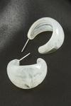 Hilal Plastik Küpe - Beyaz