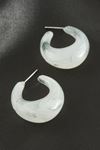 Oval Plastik Küpe - Beyaz