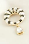Simit Mineli Taşlı Broş - Sarı