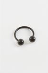 1 cm Septum Çelik Piercing 1 Adet - Siyah