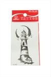 Deniz Feneri Tattoo Dövme Sticker - Siyah