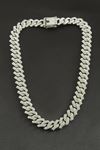 Chain Zikzak Zirkon Taşlı Lüks Çelik Kolye - Sarı