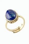 Oval Doğaltaşlı Otantik Yüzük - Lapis
