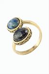 Oval Yuvarlak Doğaltaşlı Otantik Yüzük - Lapis