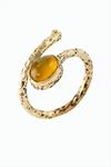 Oval Doğaltaşlı Otantik Yüzük - Sarı Akik