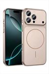 İphone 14 Pro Uyumlu 17 Pro Max Görünümlü Magsaff Kapak Kılıf - Vizon