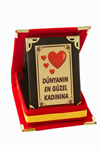 Dünyanın En Güzel Kadınına Plaketi - Kırmızı