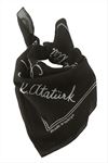 Atatürk İmzalı Desenli Bandana 50*50 - Siyah