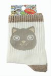 Kedi Kolej Çorap 8*28 - Krem