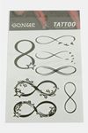 Sonsuzluk Tattoo Dövme Sticker - Beyaz