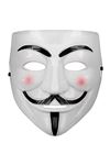 Beyaz Pembe Yanaklı V For Vendetta Maskesi