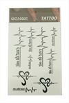 İmzalı Tattoo Dövme Sticker - Siyah