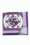 Pusula At Arabası Desenli Zr Şifon Fular 50*50 cm - Mor