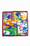 Çiçek Desenli Zr Şifon Fular 50*50 cm - Ebruli