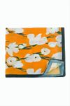 Çiçek Desenli Zr Şifon Fular 50*50 cm - Turuncu