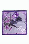 Orkide Desenli Zr Şifon Fular 50*50 cm - Mor