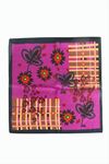 Çiçek Desenli Zr Şifon Fular 50*50 cm - Pembe