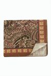 Çiçek Desenli Zr Şifon Fular 50*50 cm - Kahverengi