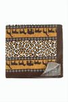Leopar Desenli Zr Şifon Fular 50*50 cm - Kahverengi