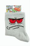 Emoji Kolej Çorap 8*28 - Gri