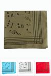 Nota Desenli Keten Bandana 50*50 - Ebruli