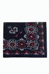 Çiçek Desenli Bandana 50*50 - Lacivert