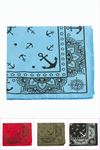 Çapa Desenli Keten Bandana 50*50 - Ebruli