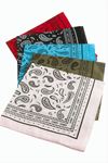 Çini Desenli Keten Bandana 50*50 - Ebruli