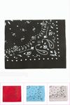 Çini Desenli Keten Bandana 50*50 - Ebruli