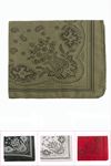 Çiçek Desenli Keten Bandana 50*50 - Ebruli