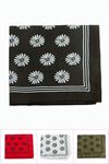 Çiçek Desenli Keten Bandana 50*50 - Ebruli