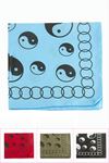 Yin Yang Desenli Keten Bandana 50*50 - Ebruli