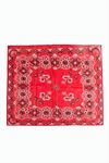 Çiçek Desenli Bandana 50*50 - Kırmızı