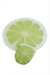 Limon Desenli Kore Yelpaze - Yeşil