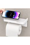 Tuvalet Kağıdı Askılığı - Raflı ve Yapışkanlı - Matkapsız Banyo Aksesuarı