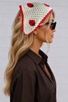 Çilek Örme Bohem Bandana - Lila