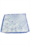 Çiçek Zr Saten Fular 50*50 cm - Mavi