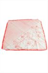 Çiçek Desenli Zr Saten Fular 50*50 cm - Turuncu