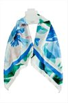 Çiçek Zr Saten Fular 50*50 cm - Mavi