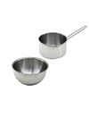 2 Parça Sütlük ve Sosluk Seti - 14 cm ve 17 cm - Paslanmaz Çelik